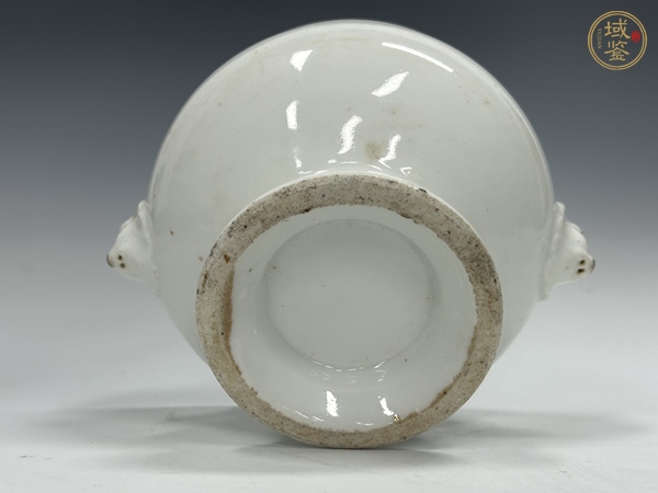 古玩陶瓷清晚·德化窯獅耳香爐真品鑒賞圖