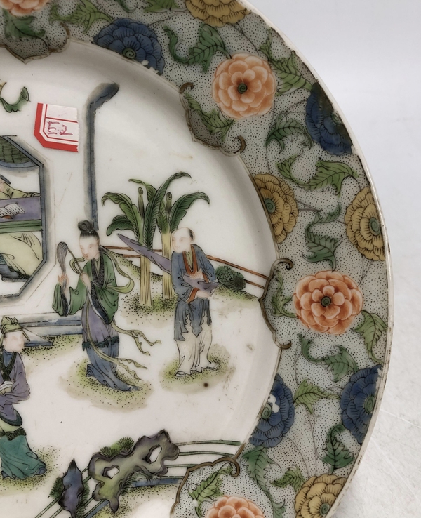 古玩陶瓷清晚·廣彩人物故事紋盤拍賣，當前價格3699元