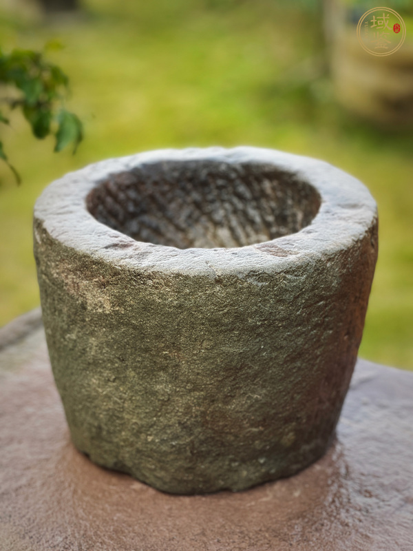 古玩雜項雕花石臼真品鑒賞圖