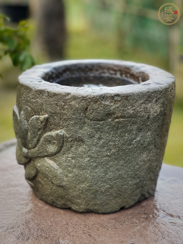 古玩雜項雕花石臼真品鑒賞圖