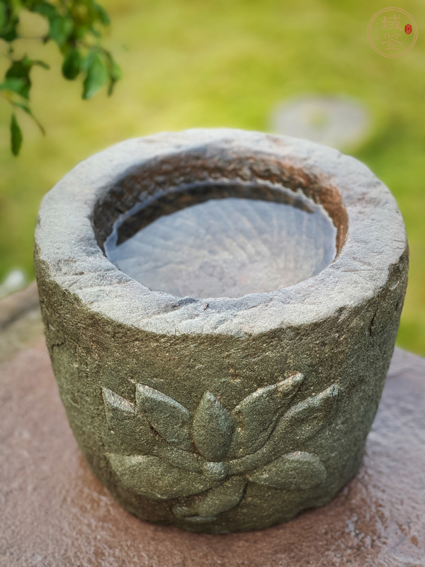 古玩雜項雕花石臼真品鑒賞圖