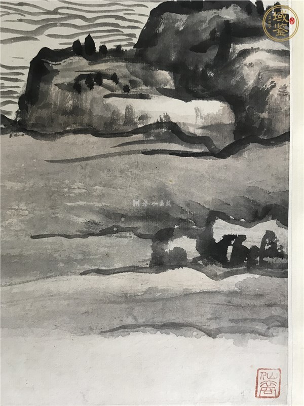 古玩呂萬款山水立軸真品鑒賞圖
