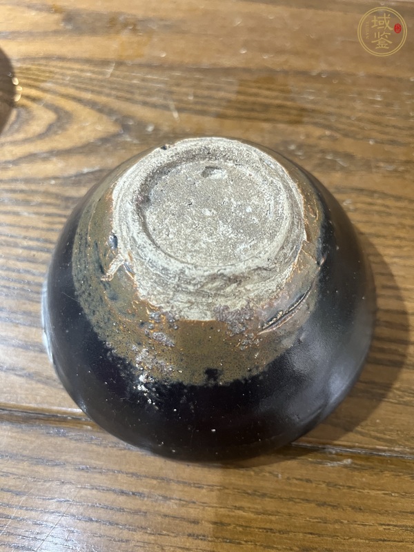 古玩陶瓷吉州窯黑釉茶盞，疑似后加彩真品鑒賞圖