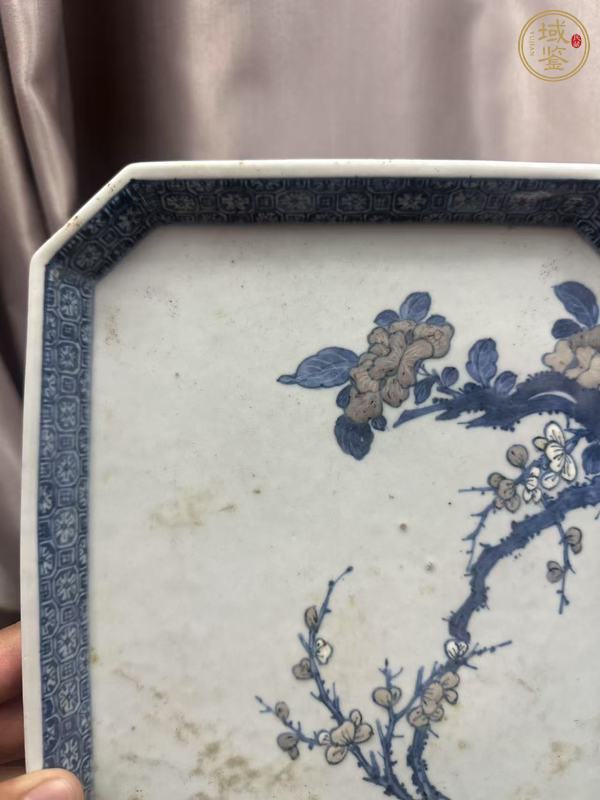 古玩陶瓷乾隆青花釉里紅四方盆真品鑒賞圖