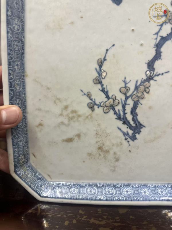 古玩陶瓷乾隆青花釉里紅四方盆真品鑒賞圖