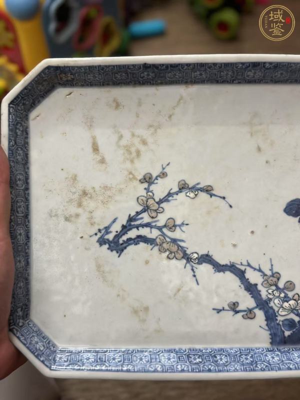 古玩陶瓷乾隆青花釉里紅四方盆真品鑒賞圖