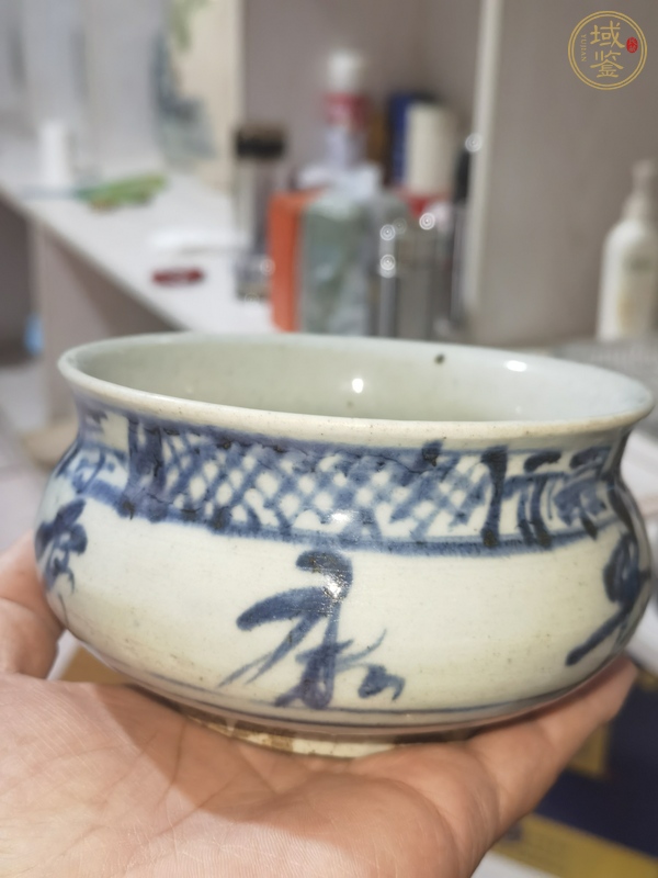 古玩陶瓷青花福祿壽紋香爐真品鑒賞圖