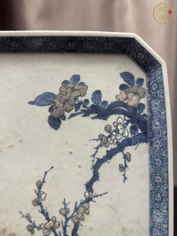 古玩陶瓷乾隆青花釉里紅四方盆真品鑒賞圖