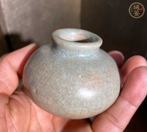 古玩陶瓷龍泉窯青釉水盂真品鑒賞圖