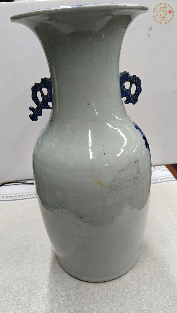 古玩陶瓷富貴大吉圖青花瓶真品鑒賞圖