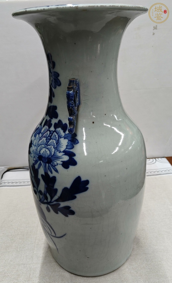 古玩陶瓷富貴大吉圖青花瓶真品鑒賞圖
