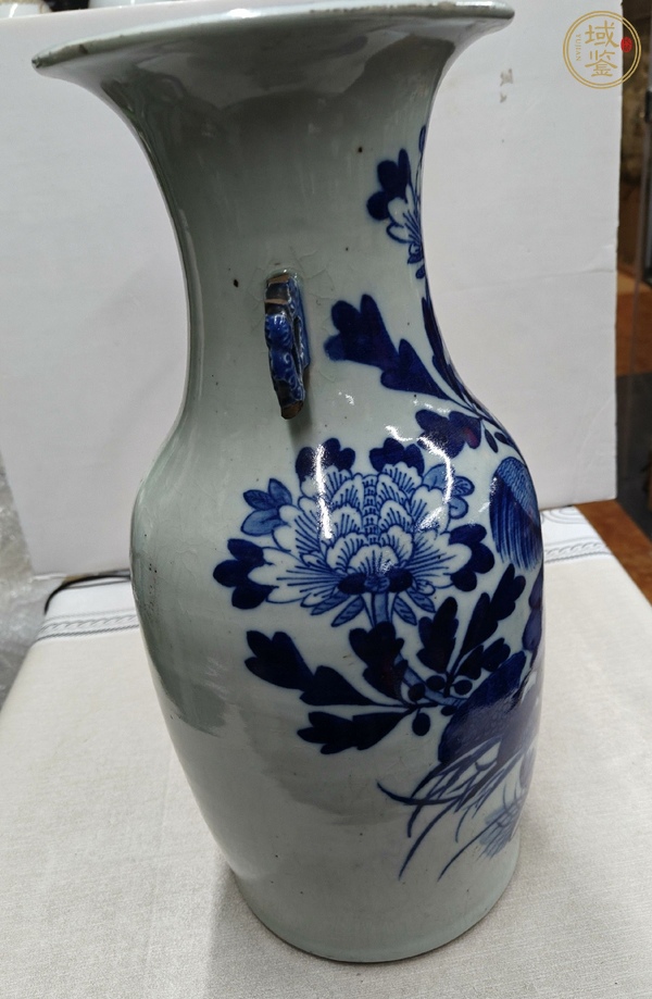古玩陶瓷富貴大吉圖青花瓶真品鑒賞圖