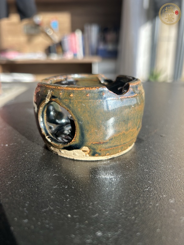 古玩陶瓷磁州窯兔毫釉鏤空溫酒爐真品鑒賞圖