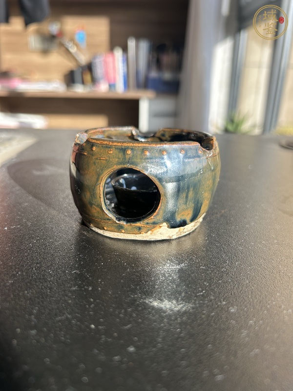 古玩陶瓷磁州窯兔毫釉鏤空溫酒爐真品鑒賞圖
