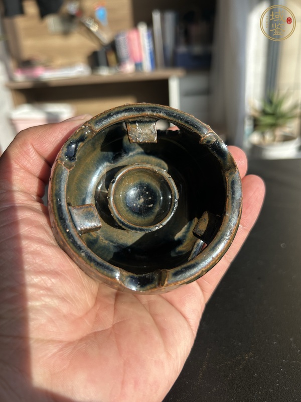 古玩陶瓷磁州窯兔毫釉鏤空溫酒爐真品鑒賞圖