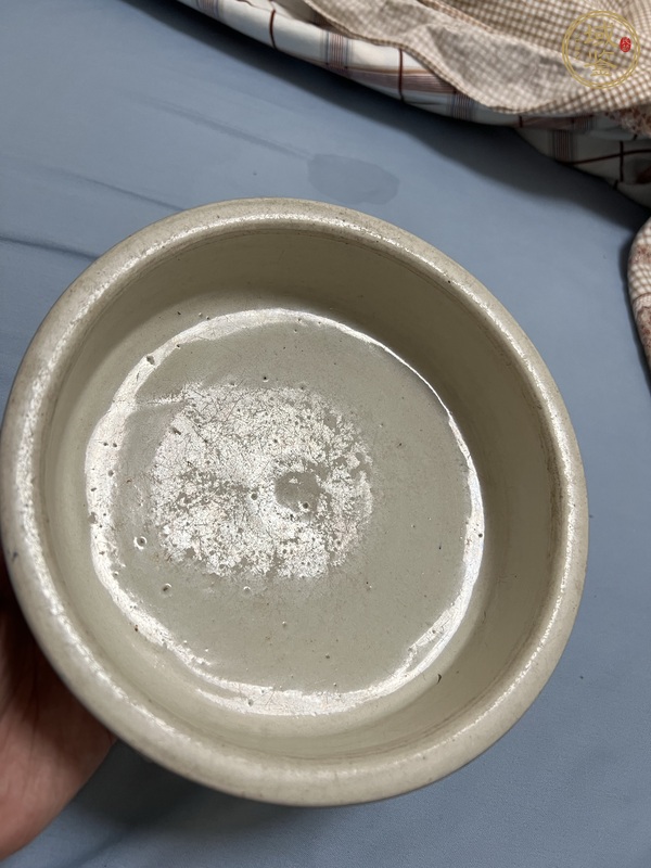 古玩陶瓷青花團鶴紋蓋鍋真品鑒賞圖
