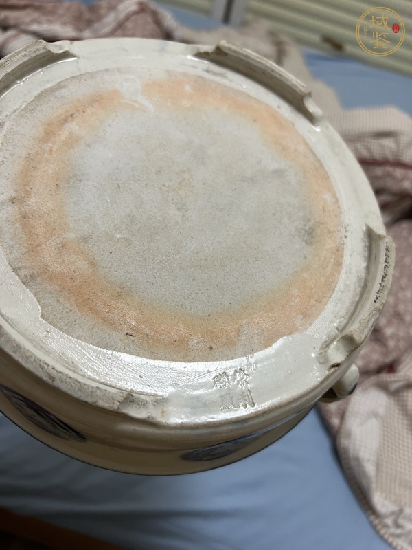 古玩陶瓷青花團鶴紋蓋鍋真品鑒賞圖