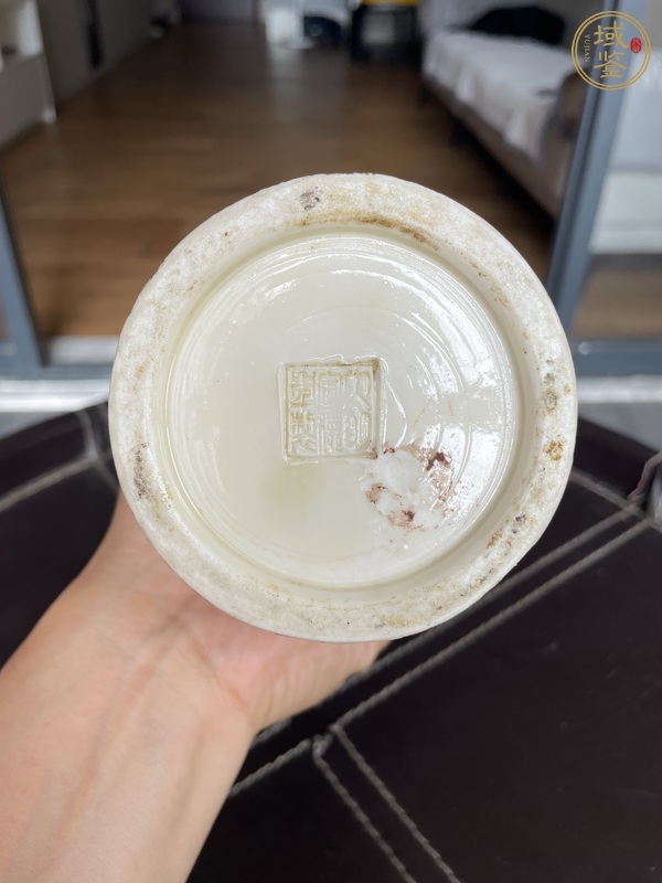 古玩陶瓷白釉輔首瓶真品鑒賞圖
