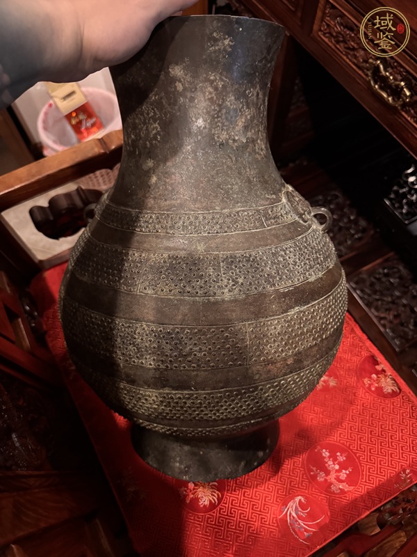 古玩銅器獸耳銅瓶真品鑒賞圖