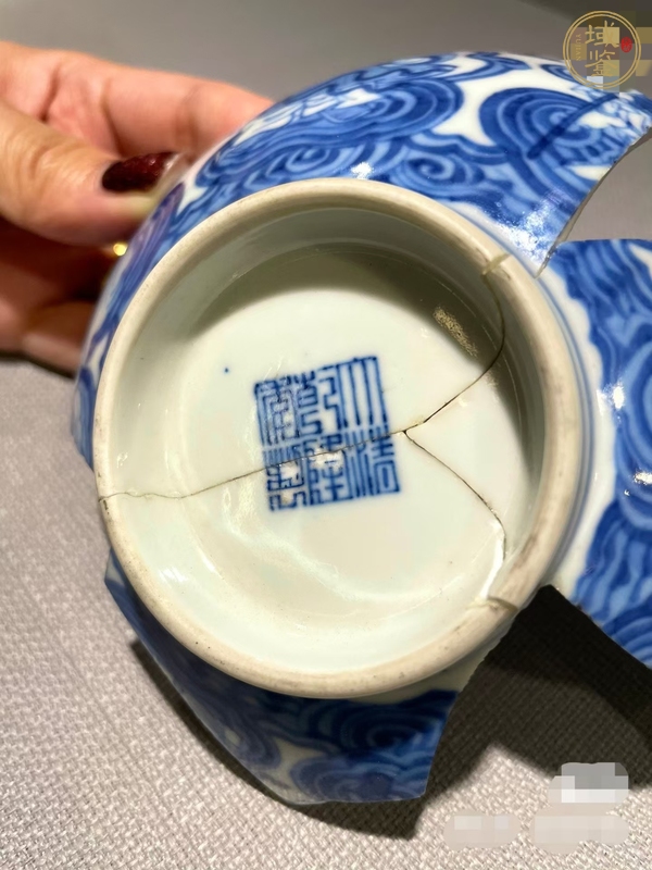古玩陶瓷青花八仙人物紋碗瓷片真品鑒賞圖