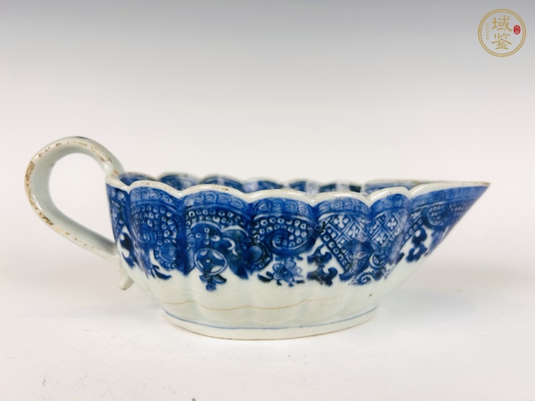 古玩陶瓷清乾隆·青花花卉紋花澆真品鑒賞圖