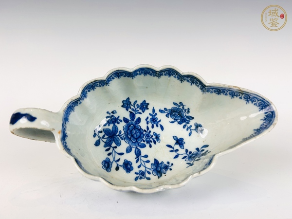 古玩清乾隆·青花花卉紋花澆真品鑒賞圖