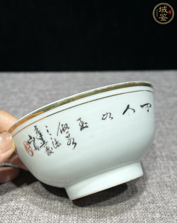 古玩陶瓷民國(guó)粉彩仕女人物碗真品鑒賞圖