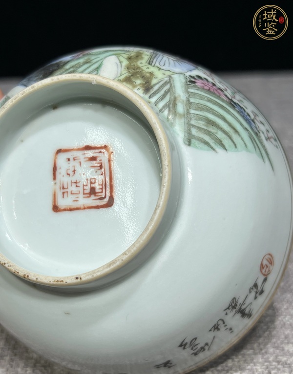 古玩陶瓷民國(guó)粉彩仕女人物碗真品鑒賞圖