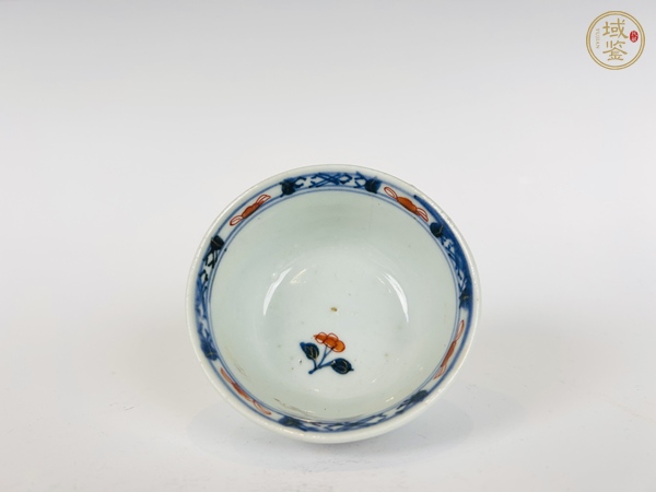 古玩陶瓷清康熙·礬紅描金花鳥杯碟真品鑒賞圖