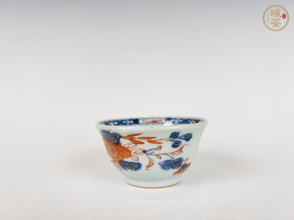 古玩陶瓷清康熙·礬紅描金花鳥杯碟真品鑒賞圖