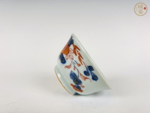 古玩陶瓷清康熙·礬紅描金花鳥杯碟真品鑒賞圖