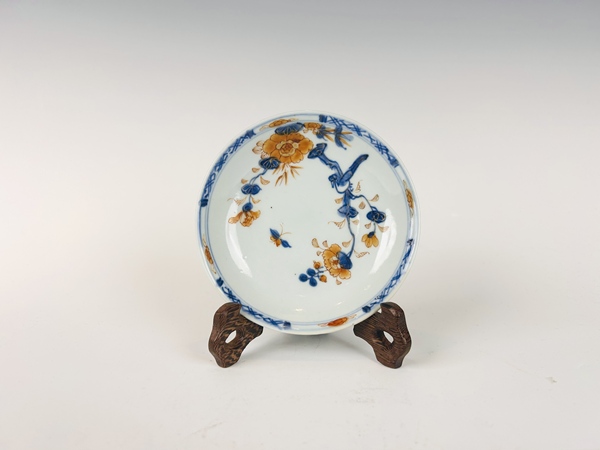 古玩陶瓷清康熙·礬紅描金花鳥杯碟拍賣，當前價格198元