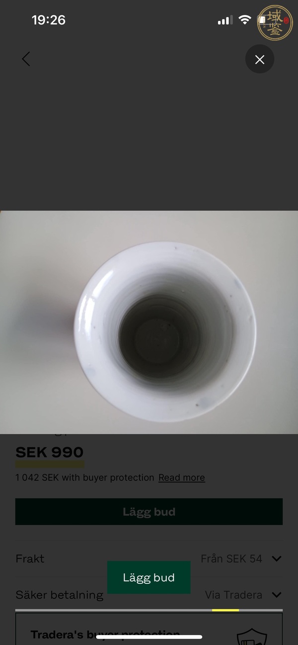 古玩陶瓷仕女花卉紋青花花觚真品鑒賞圖
