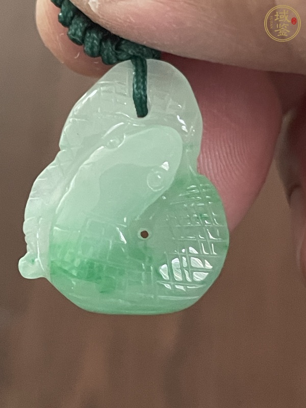 古玩玉器翡翠雕“生肖蛇”掛件真品鑒賞圖
