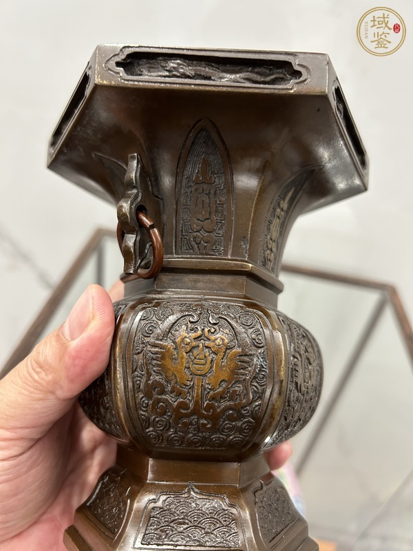 古玩銅器銅華觚真品鑒賞圖