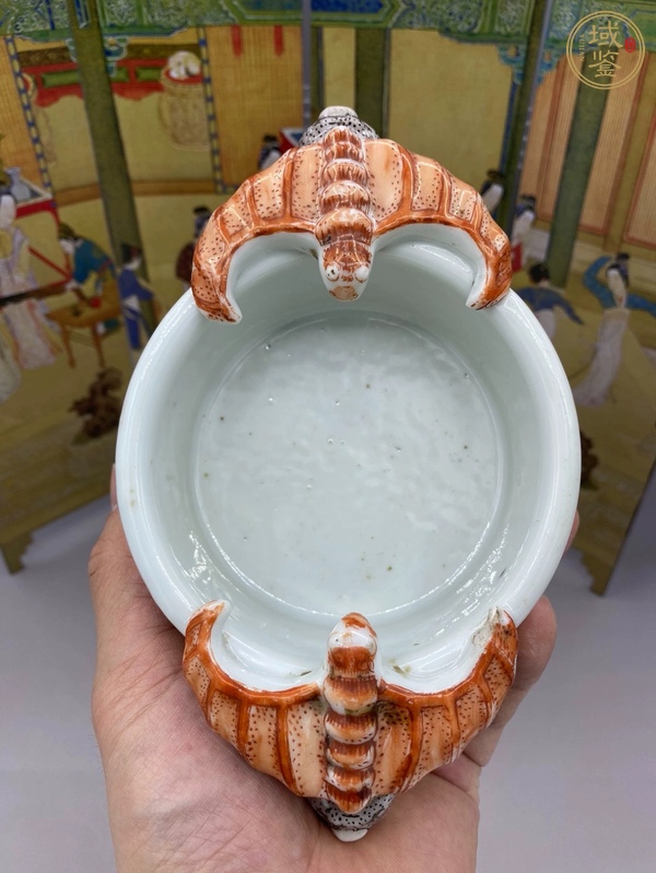 古玩陶瓷人物紋福在眼前雙耳洗真品鑒賞圖