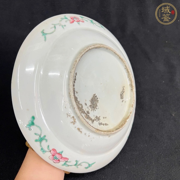 古玩陶瓷粉彩提籃花卉紋折腰盤真品鑒賞圖
