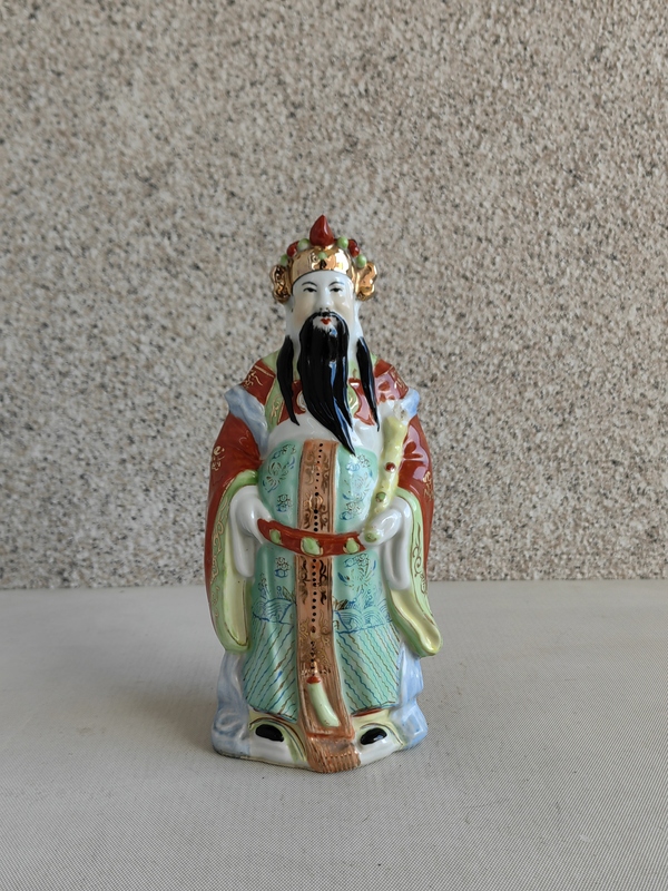 古玩轉(zhuǎn)賣粉彩財神造像拍賣，當前價格0元