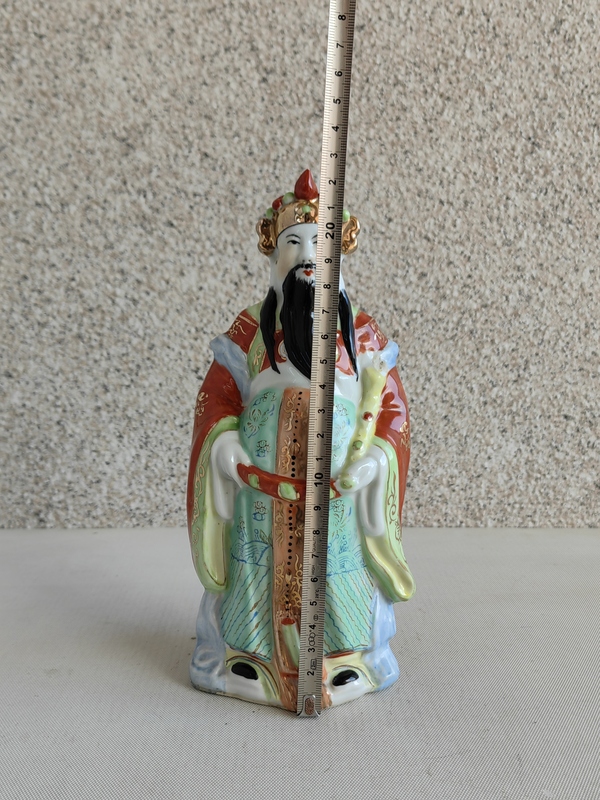 古玩陶瓷粉彩財(cái)神造像拍賣，當(dāng)前價(jià)格150元