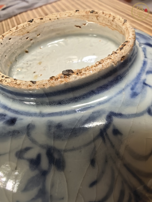 古玩陶瓷青花荷蓮紋碗真品鑒賞圖