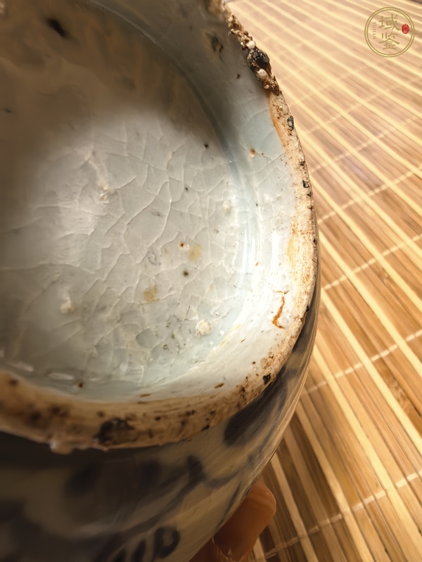 古玩陶瓷青花荷蓮紋碗真品鑒賞圖