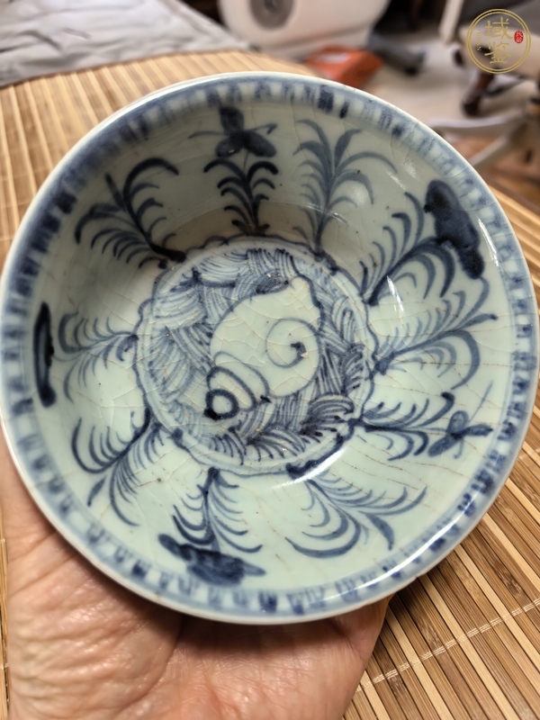 古玩陶瓷青花荷蓮紋碗真品鑒賞圖