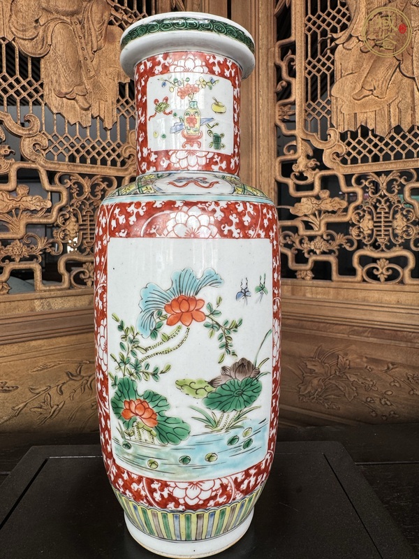 古玩陶瓷清晚期 五彩花鳥紋棒槌瓶真品鑒賞圖