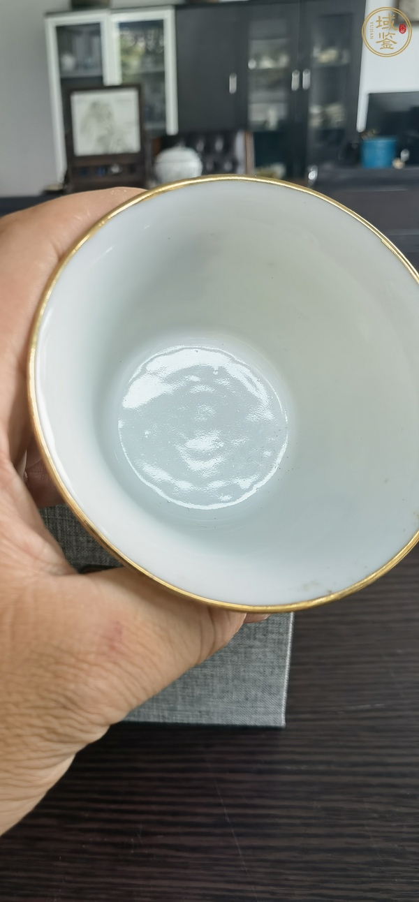 古玩陶瓷油粉彩和合二仙蓋碗真品鑒賞圖