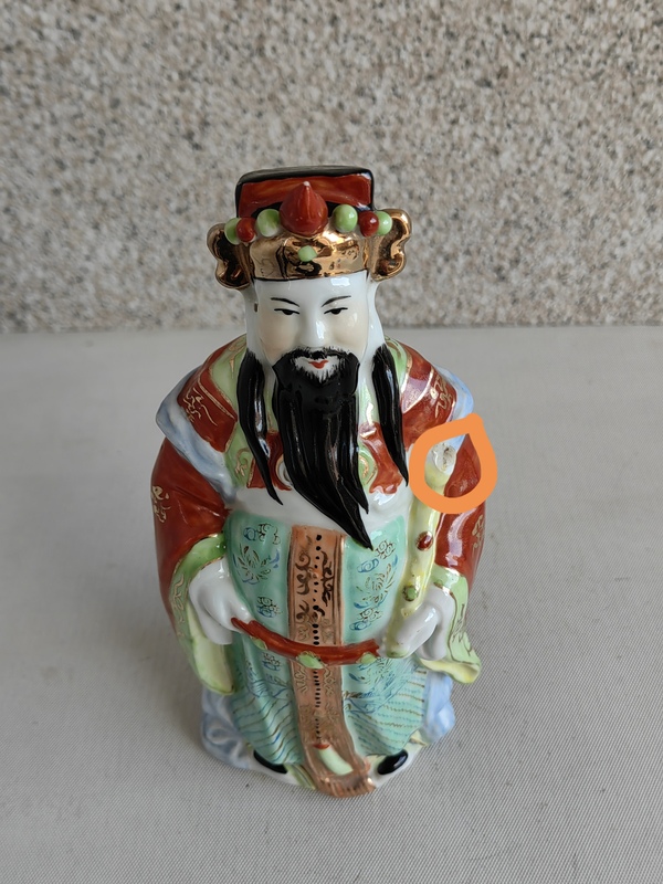 古玩陶瓷粉彩財(cái)神造像拍賣，當(dāng)前價(jià)格150元