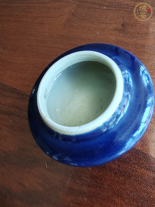 古玩陶瓷藍釉水盂真品鑒賞圖