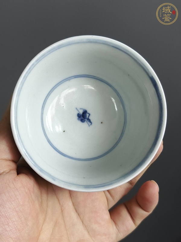 古玩陶瓷通景山水紋茶圓真品鑒賞圖