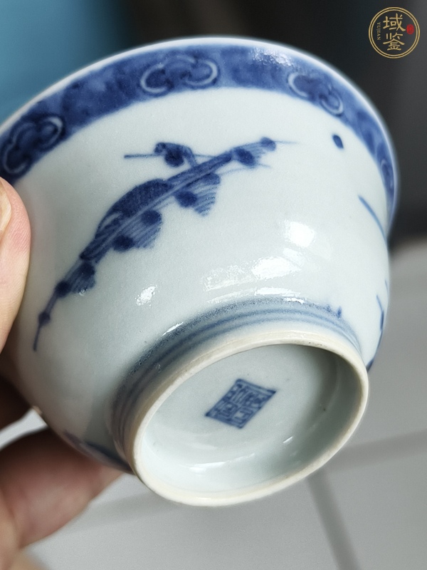 古玩陶瓷通景山水紋茶圓真品鑒賞圖