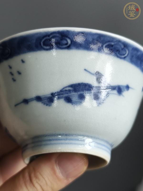 古玩陶瓷通景山水紋茶圓真品鑒賞圖
