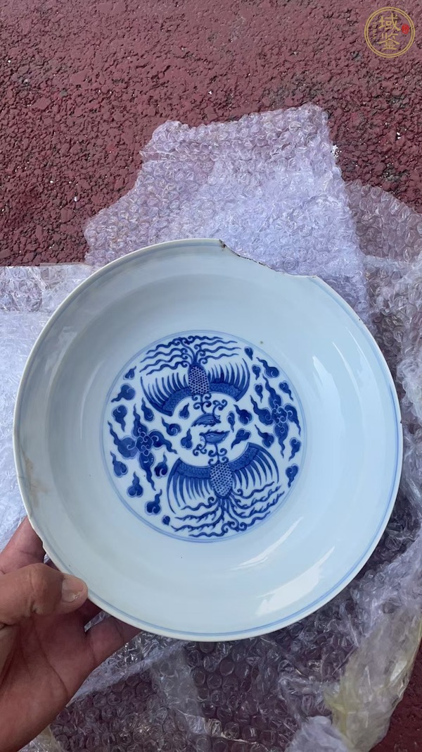 古玩陶瓷光緒·青花對(duì)頭鳳紋盤(pán) 真品鑒賞圖